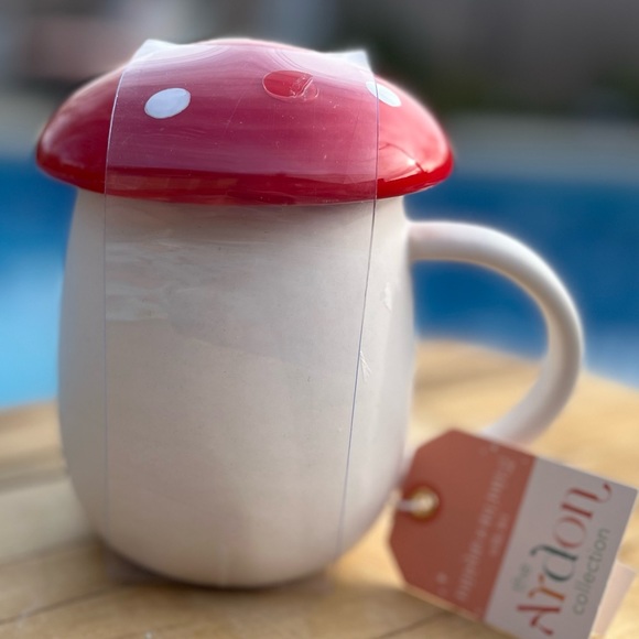 The Ardon Collection Mushroom Mug With Lid New With Tags 5.5” Tall 3.5” Wide - Picture 1 of 6